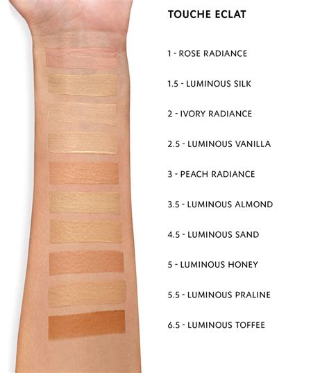 ysl touch eclat 2.5|YSL touche eclat colour chart.